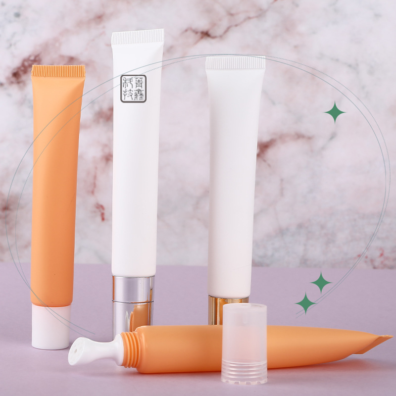 SOURCE Factory in stock lipstick hose packaging cosmetic hose packaging 20g white Orange massage head tube