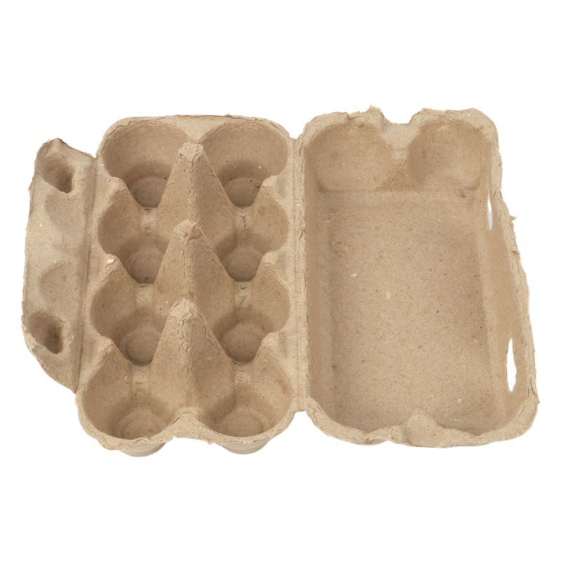 Manufacturer Wholesale 8-Piece Natural Color Wide-Lid Egg Tray Paper Pulp Egg Packaging Box Disposable Paper Egg Tray