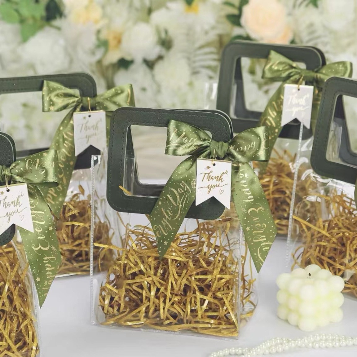 Gift Bag Handbag Transparent PVC Accompanying Gift Wedding Advanced Sense Birthday Gift Bag Packaging Plastic Bag
