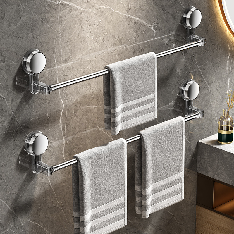 Suction Cup Towel Rack Toilet Non-perforated Bathroom Telescopic Towel Rack Toilet Bath Towel Storage Rack
