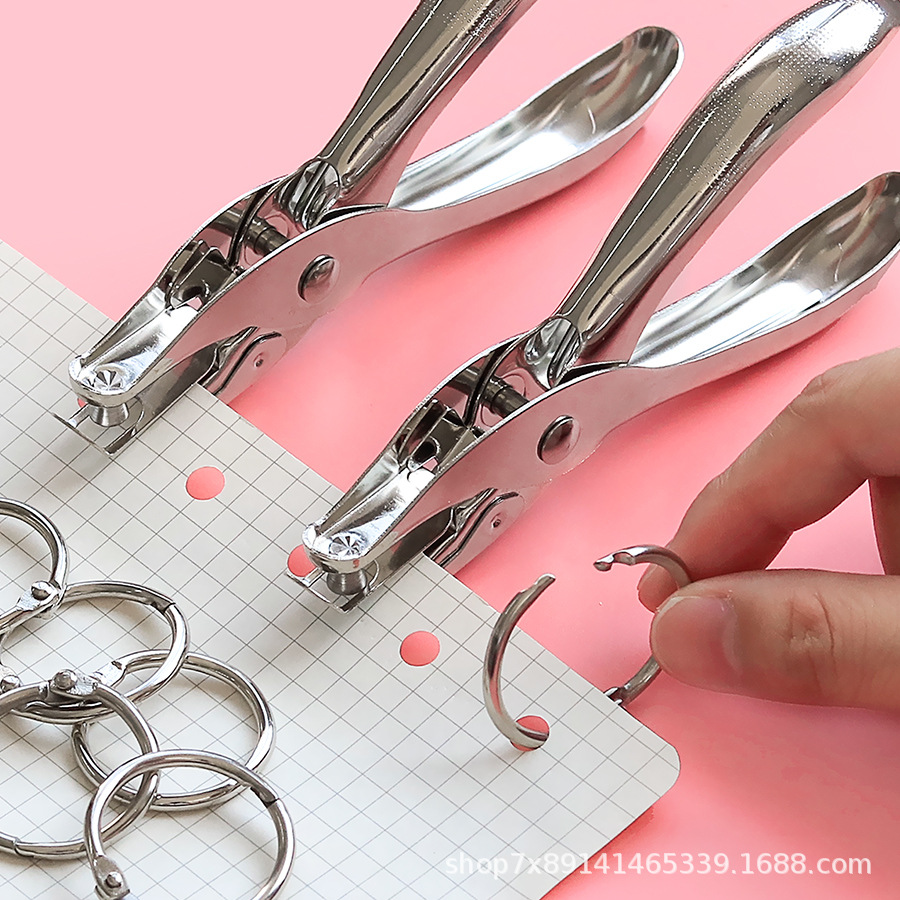 6mm puncher puncher single hole puncher metal manual binding loose-leaf ring binding paper Student Office