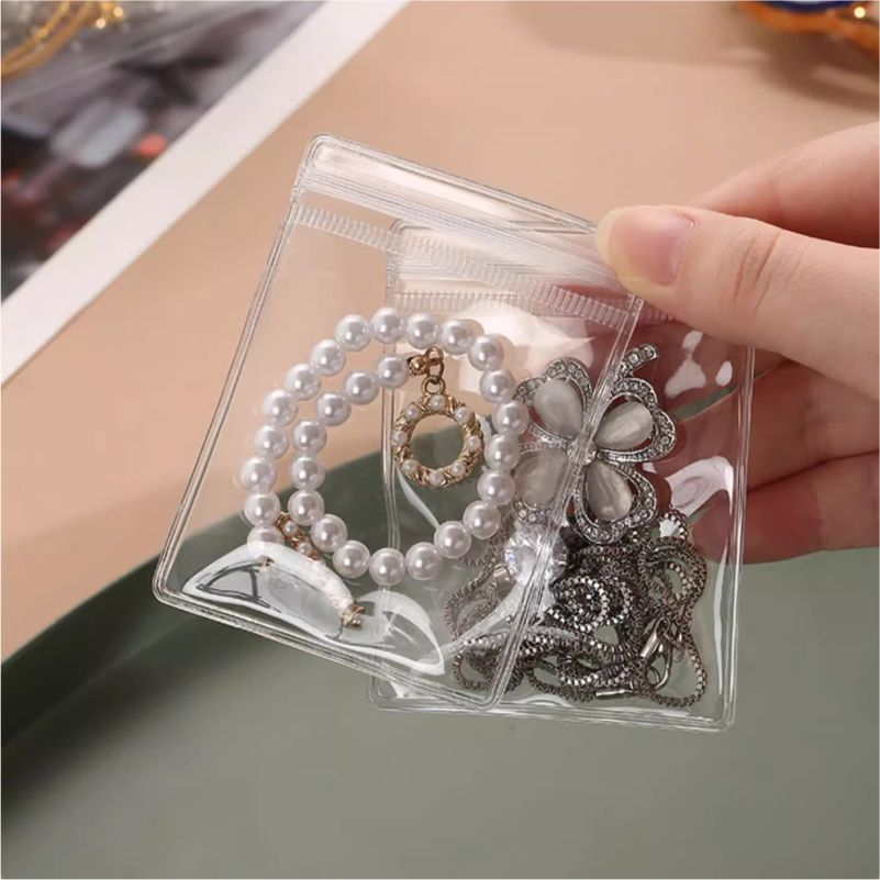 Jewelry Storage Bag Pvc Self-Sealing Bag for Jewelry, Crafts, Jade, Pinch Toys, Earrings, Anti-Oxidation, Thickened Pvc for Accessories