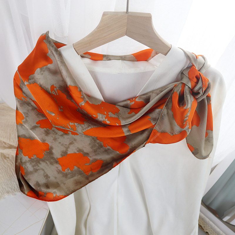 Picture of 90cm Cloud Brocade Square Scarf Hangzhou Silk Scarf Turban Shawl Scarf Women's Summer Outer Wear Spring Autumn Winter