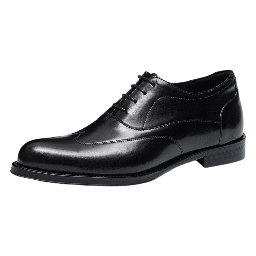 [Activity] Inner Height Increasing Leather Shoes Men's Top Layer Cowhide Business Dress Pointed Oxford Shoes Wedding Shoes