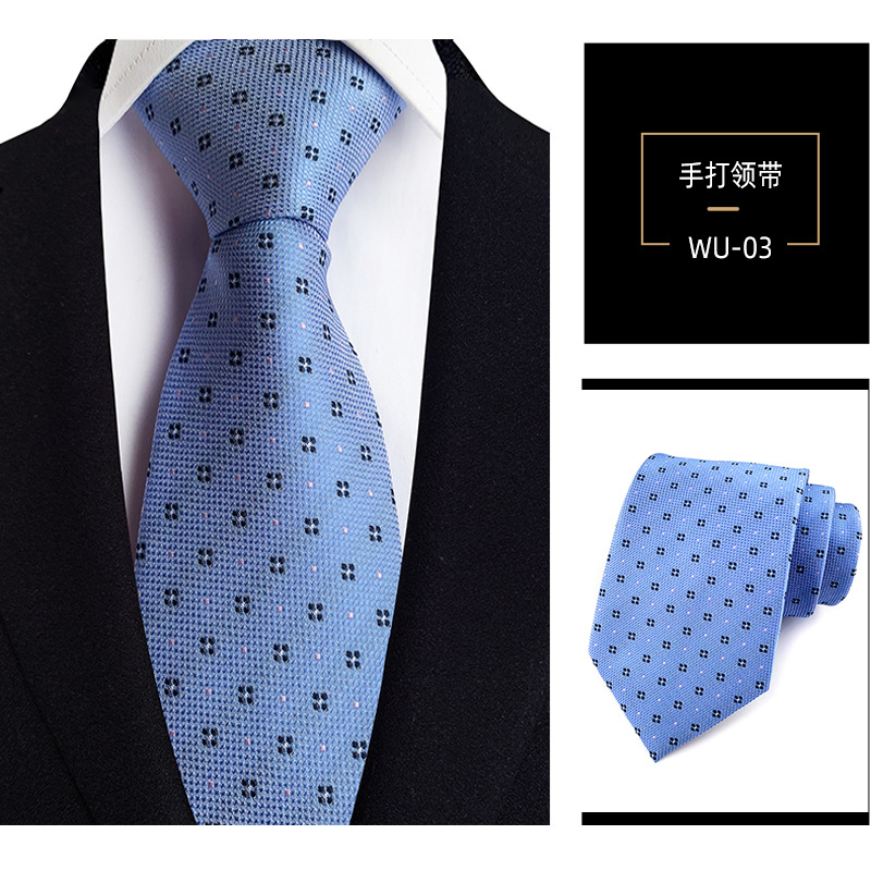 Picture of Men's Tie Jacquard Silk 8cm Hand Tie Professional Dress Interview Business Stripe Tie Men's in stock Wholesale