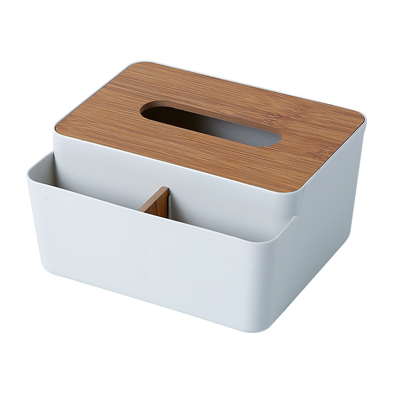 Picture of Wooden Cover Tissue Box Household Wooden Cover Desktop Paper Box Bathroom Living Room Remote Control Tissue Storage Box