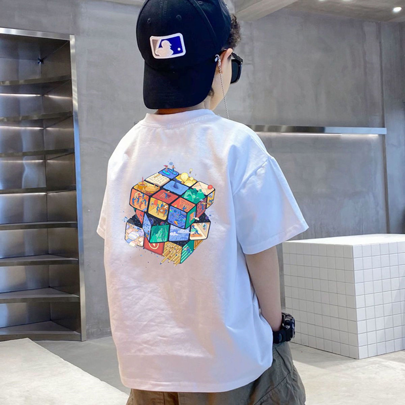 Picture of Boys' Summer T-shirt Short-sleeved 2023 New Fashionable Medium and Large Children's Breathable Thin All-match Loose Half-sleeved Top