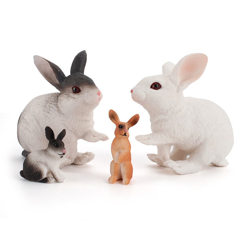 Picture of Farm livestock scene big rabbit simulation squat standing posture rabbit breeder micro landscape miniature model ornaments