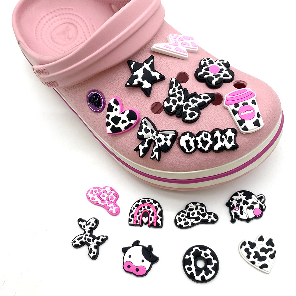 Picture of cartoon cow series hole shoes shoes flower accessories hole shoes diy accessories pvc plastic drop shoe buckle