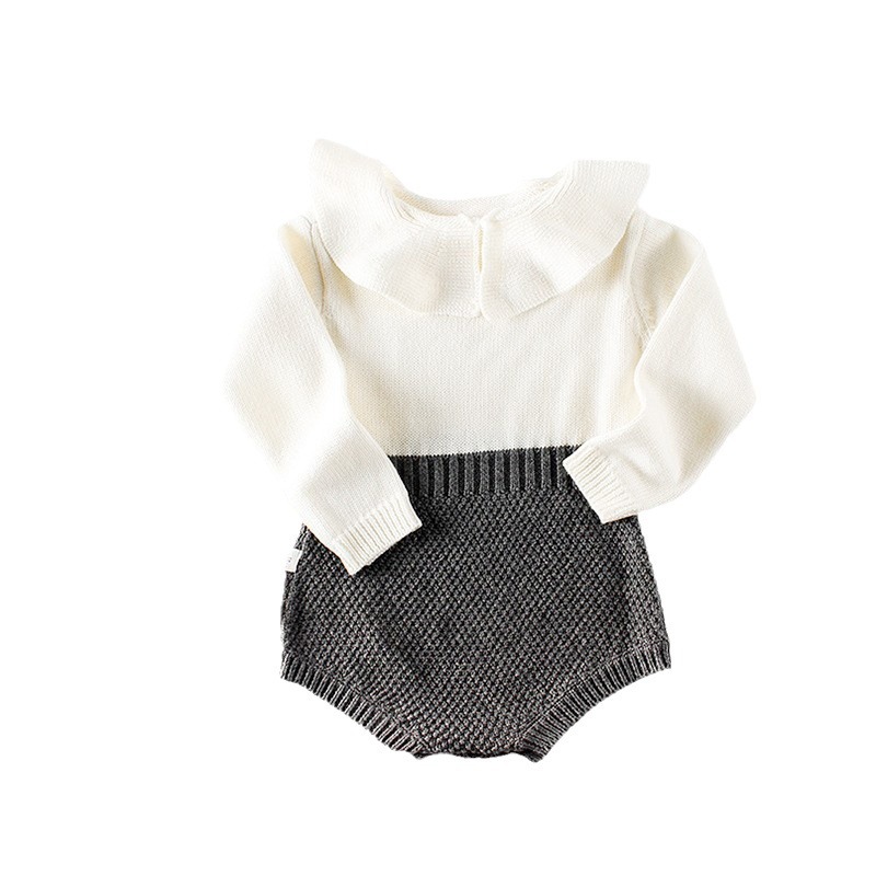 Picture of ins Hot Selling Spring and Autumn Girl Baby Baby Baby Doll Collar Knitted Wool Jumpsuit