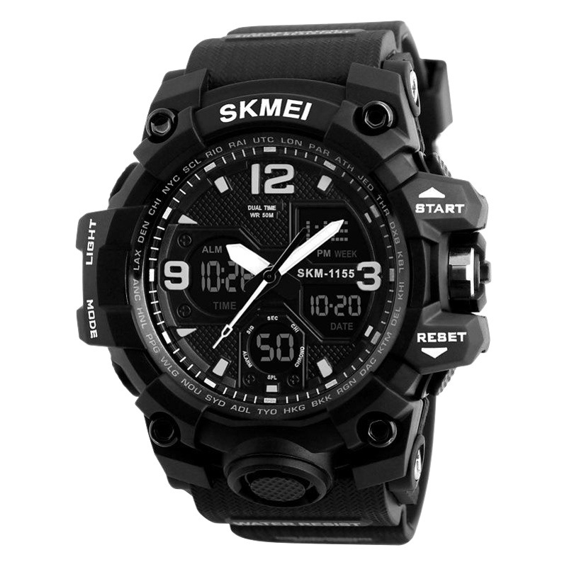 Time beauty men's waterproof electronic watch multi-functional large dual display electronic watch outdoor sports watch wholesale men