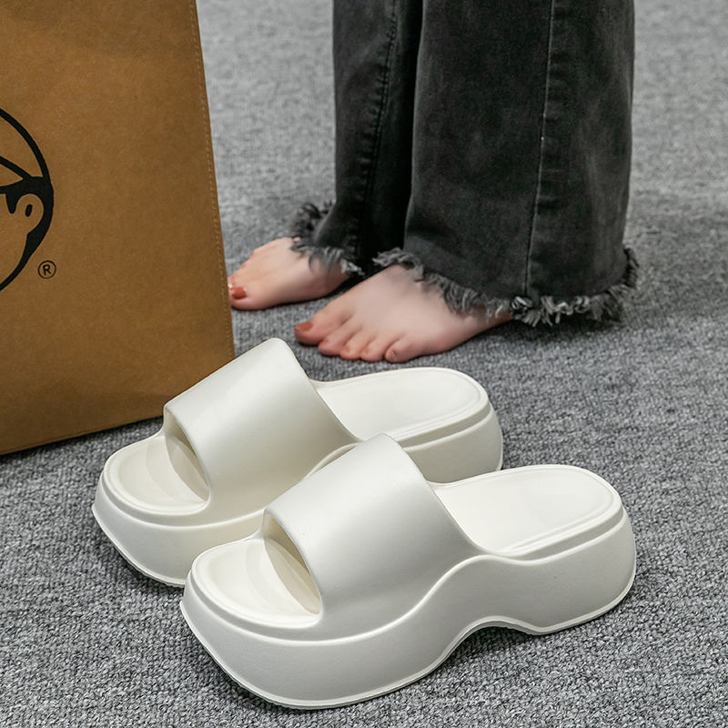 High-Heeled Slippers for Women's Summer Outer Wear, Women's New Thick-Soled Eva Slippers, Soft-Soled Home Sandals, Sandals