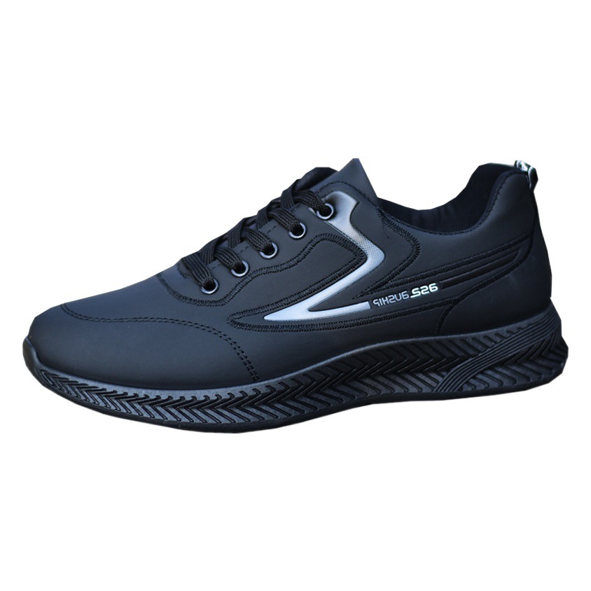 Picture of Men's Shoes, Autumn and Winter Waterproof Leather Shoes, Versatile Trendy Shoes, Black Non-Slip Sports Casual Shoes, Men's Low-Top Running Shoes