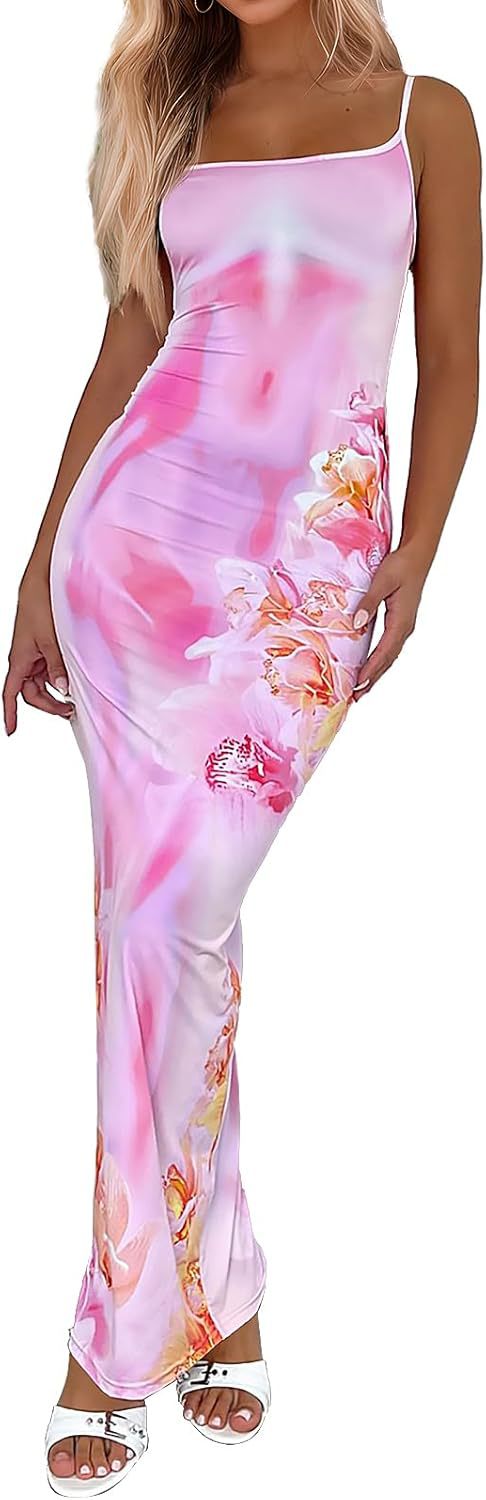 Picture of Autumn 2025 New Elegant Temperament Tight Low-cut Contrast Color Rose Print Design One Step Sling dress