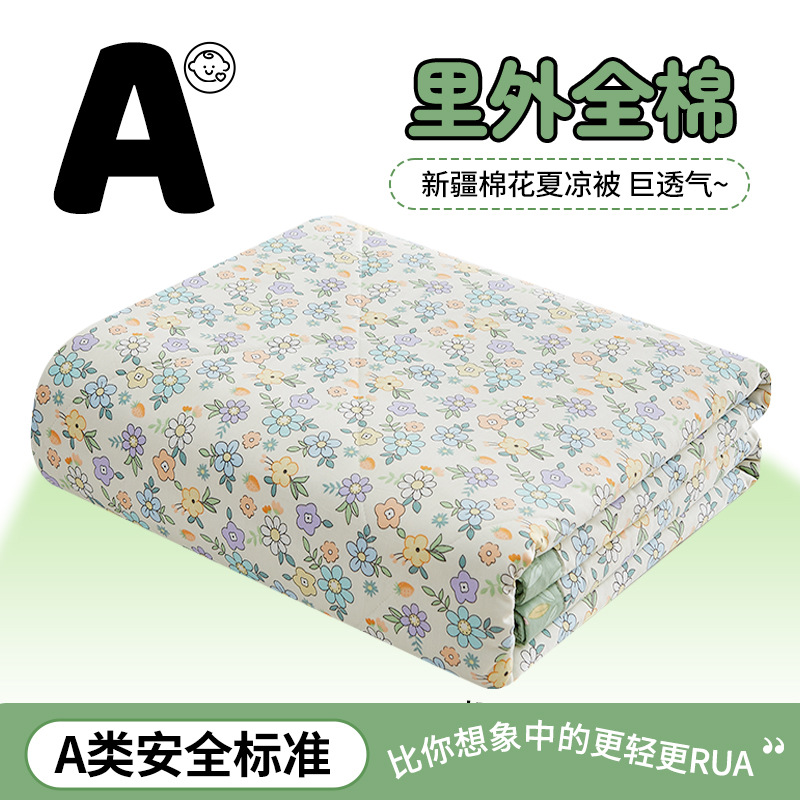 Picture of Class a small fresh cotton summer cool quilt four-piece summer cotton air conditioning quilt student dormitory summer quilt quilt core ~