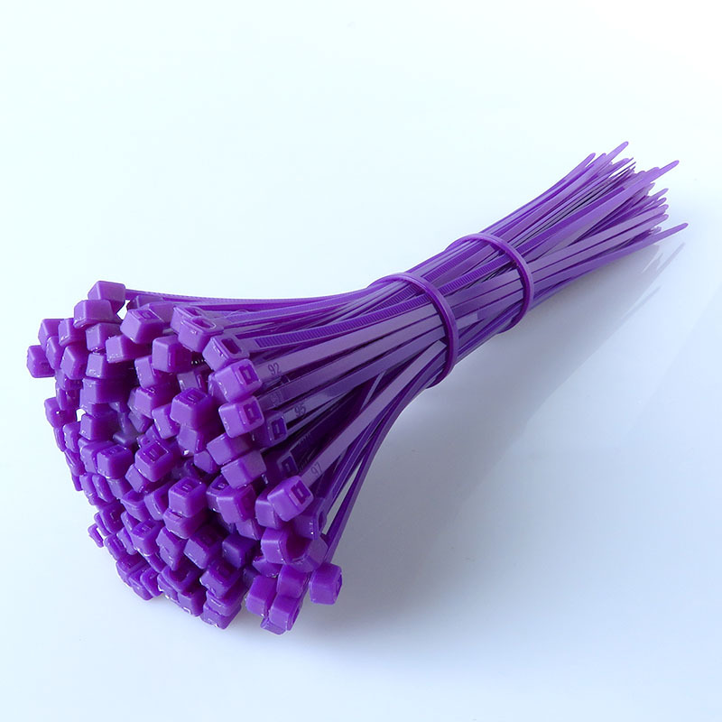 Picture of Factory Wholesale Self-Locking Nylon Cable Ties 4*200 Cable Ties 100 Pieces Per Pack Black and White Red Yellow Blue Green Orange Purple Pink