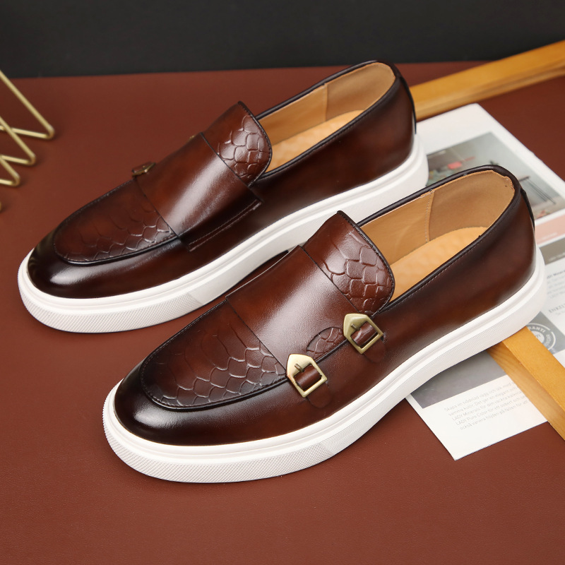 Foreign Trade Cross-Border Large Size Men's Shoes Popular Fashion Casual Leather Shoes Men's British Style Shoes Men's Sneakers