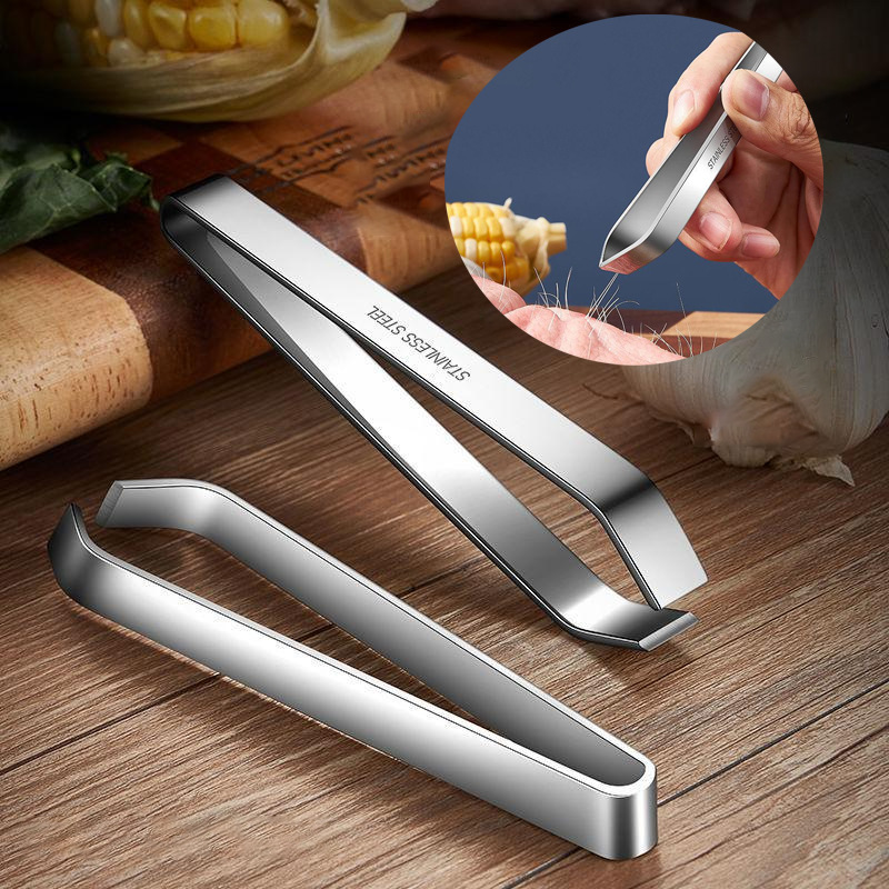 Picture of Stainless steel hair plucker fish bone plucker kitchen pig hair clip thickened chicken duck goose hair clip plucking tweezers garlic stripper