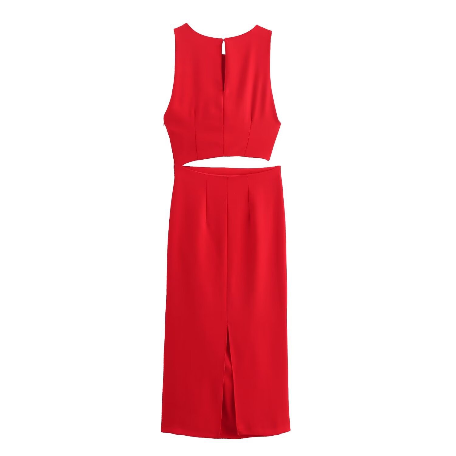 Picture of ZA explosions cross-border women's clothing Europe and the United States ins style 2024 summer new opening design ring buckle exposed waist dress F48
