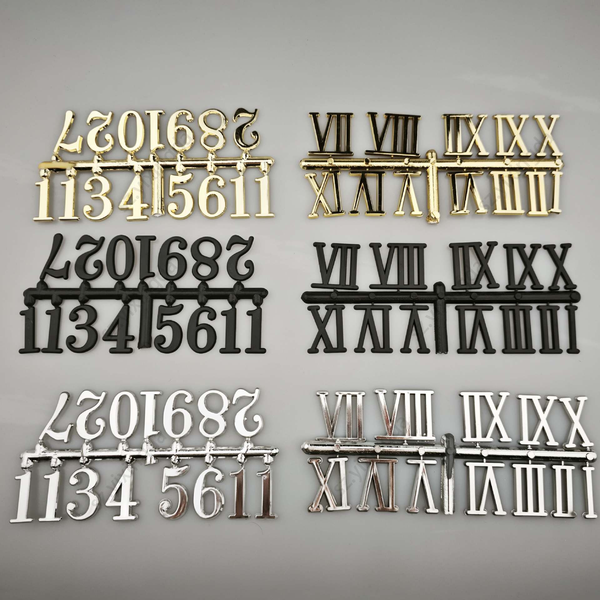 Picture of in stock Direct Supply 3CM Clock Digital Arabic Gold Silver Black Three Color Electroplated Clock Accessories Letter Number