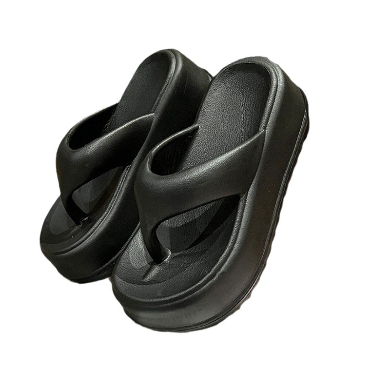 New EVA thick-soled high-heeled flip-flops women's wedge 7CM increased drooping flip-flops women's flip-flops