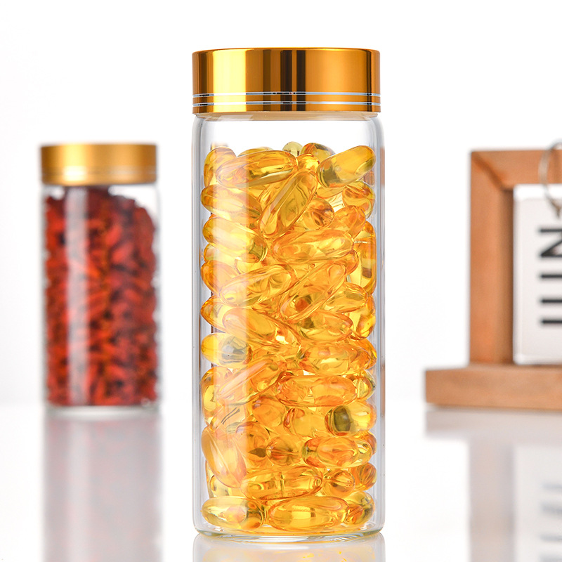 Picture of 58 screw mouth Buddha beads packaging bottle transparent glass sealed jar grains storage storage jar honey bottle candy bottle