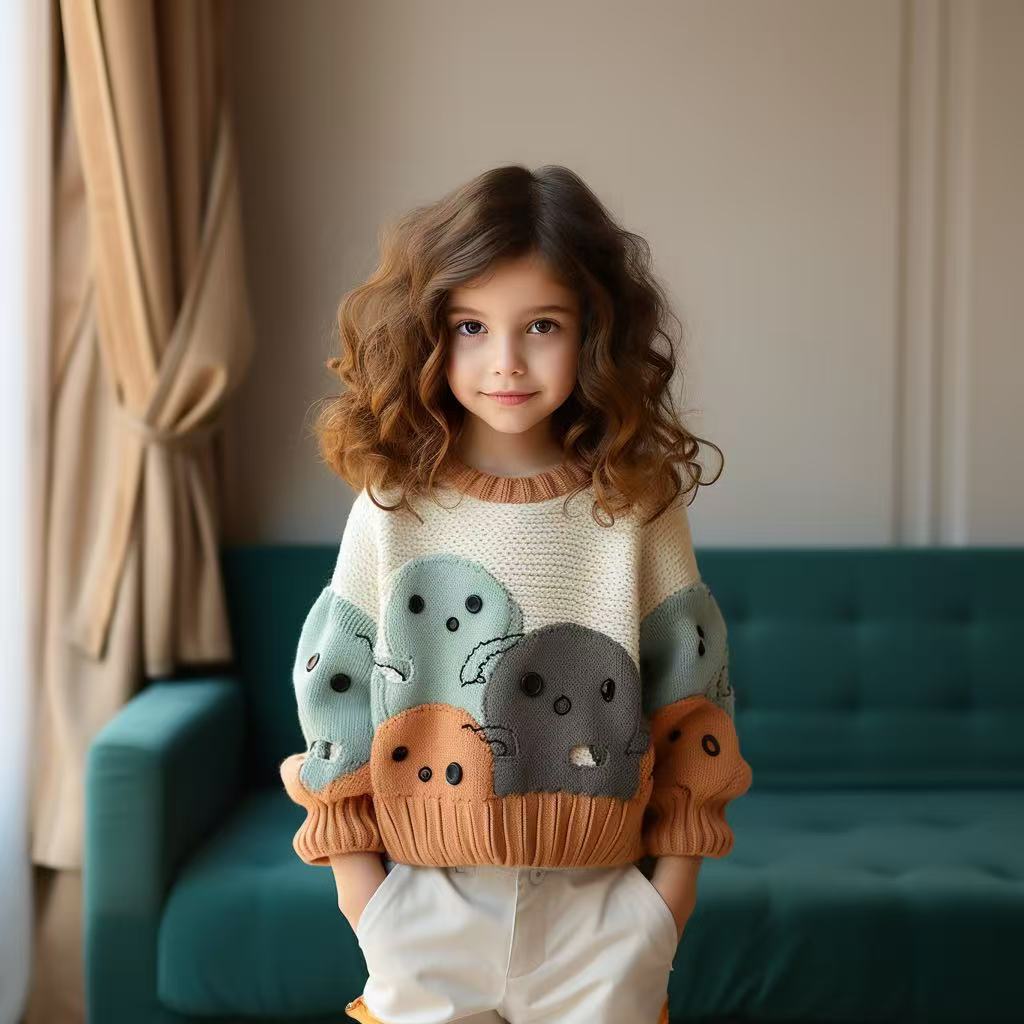 Picture of 2024 Cartoon Sweater for Boys and Girls Spring and Summer Sweater Design Art Online Popular Trend Cute Explosions