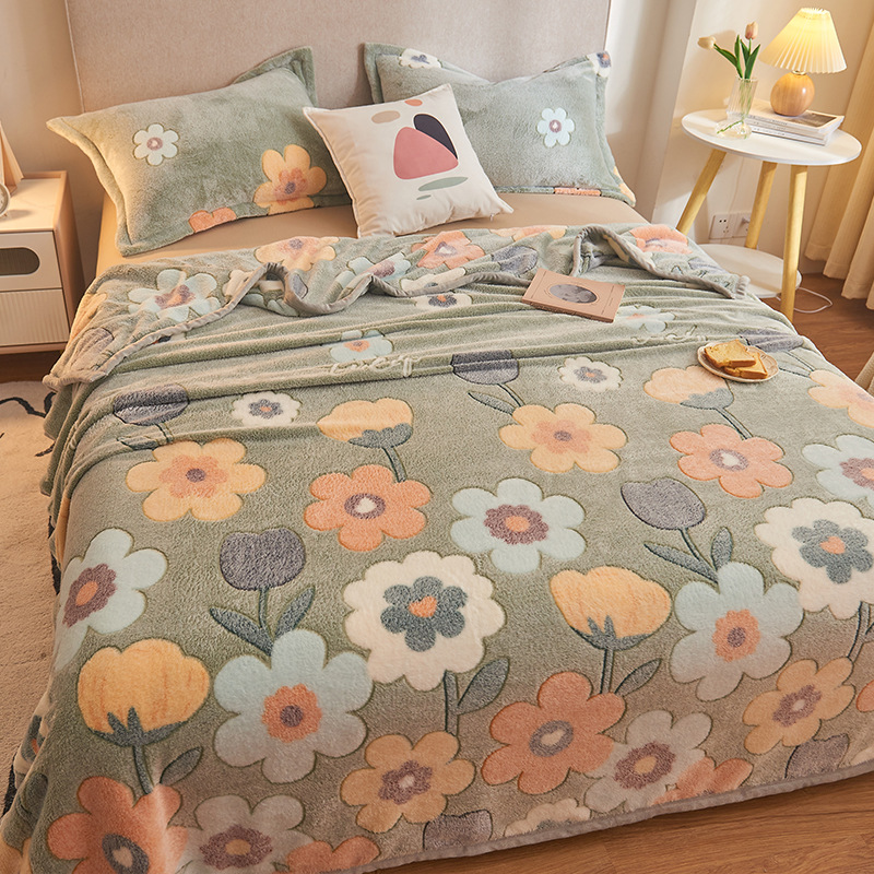 Picture of Blanket Coral Fleece Cover Blanket Flannel Blanket Cartoon Sofa Blanket Single Bed Sheet Single Air Conditioning Nap Blanket Quilt