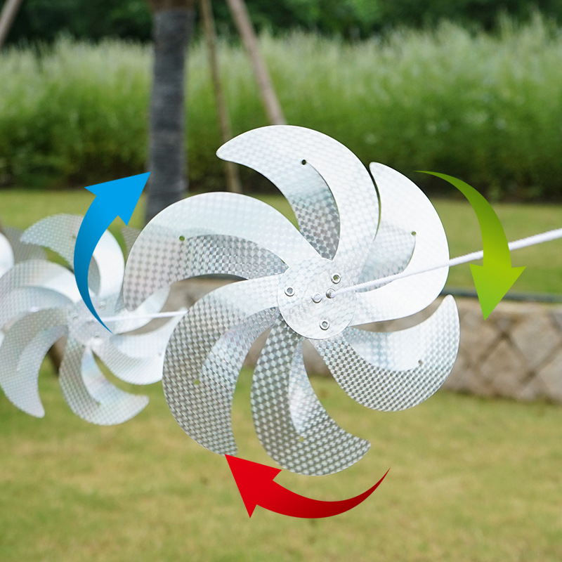 Picture of Outdoor Bird Driving Windmill Orchard Fish Pond Bird Prevention Bird Driving Rotating Windmill String Watermelon Reflective Flash Colorful Ribbon