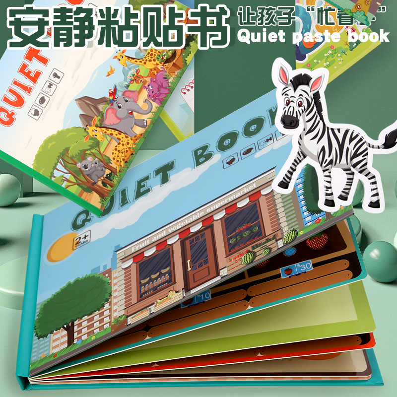 Picture of Cross-border Children's Early Education Enlightenment Quiet Paste Book Toys Handmade Material Bag Educational Toys Baby Sticker Book