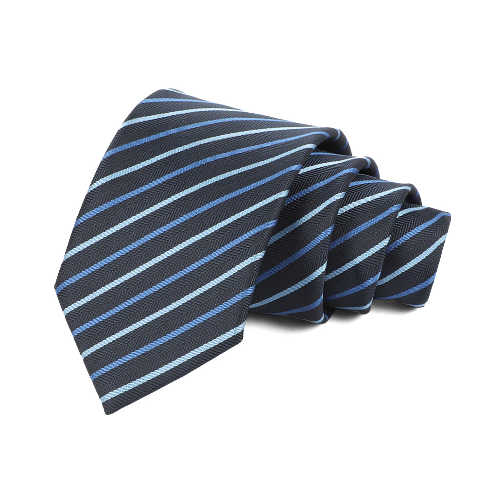 Picture of Men's Tie Business Casual Stripesd Tie 8cm Polyester Jacquard Embroider Print Tie Wholesale Formal Wear