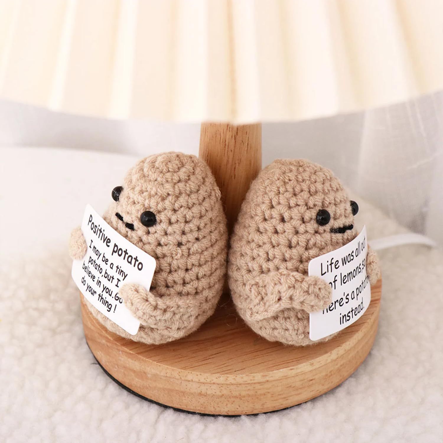 Picture of Cross-Border hand-woven wool potato sunflower pot suit funny facial expression bag doll car pendant