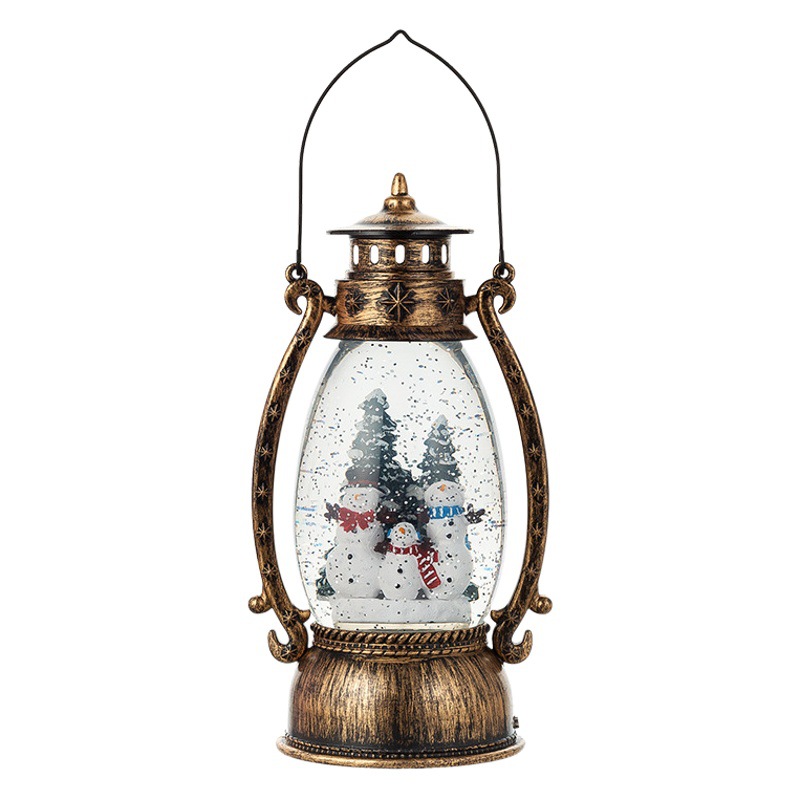 Christmas decoration lantern crystal ball automatic snow Music Box Christmas gift Santa Claus retro oil lamp