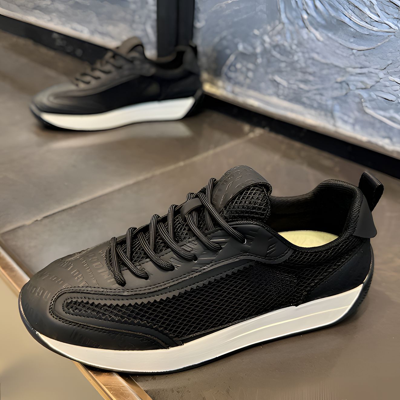 Men's Shoes New Summer Mesh Breathable Sports Casual Running Retro Old Soft Sole Men's Dad Trendy Shoes Cross-Border