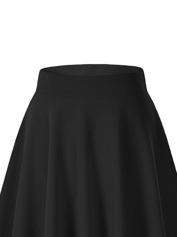 Picture of European and American Cross-Border Women's Large Size Half-Length Umbrella Skirt High-Waist Elastic Slimming Look Solid Color A-Line Skirt Mid-Length Skirt with Large Skirt