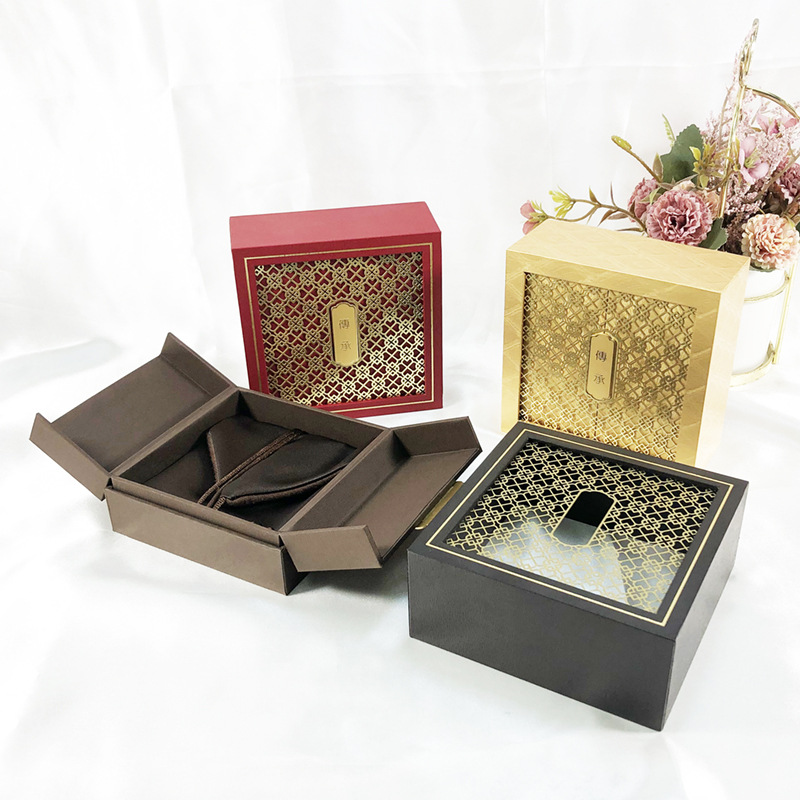 Chinese Style Inheritance Large Bracelet Box Double-Open Jewelry Box Gold Jewelry Box Jade Jade Bracelet Packaging Box in Stock