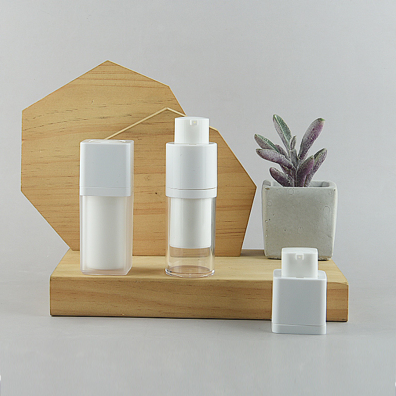 Picture of 15/30/50ML round rotary lid vacuum bottle cosmetic bottle essence lotion press makeup plastic empty bottle
