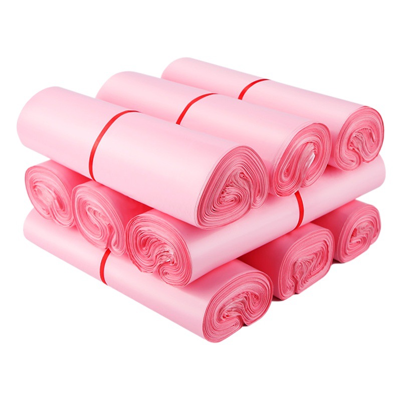 Waterproof logistics packaging bag printable logo Pink Fresh Express packing bag thickened express bag wholesale