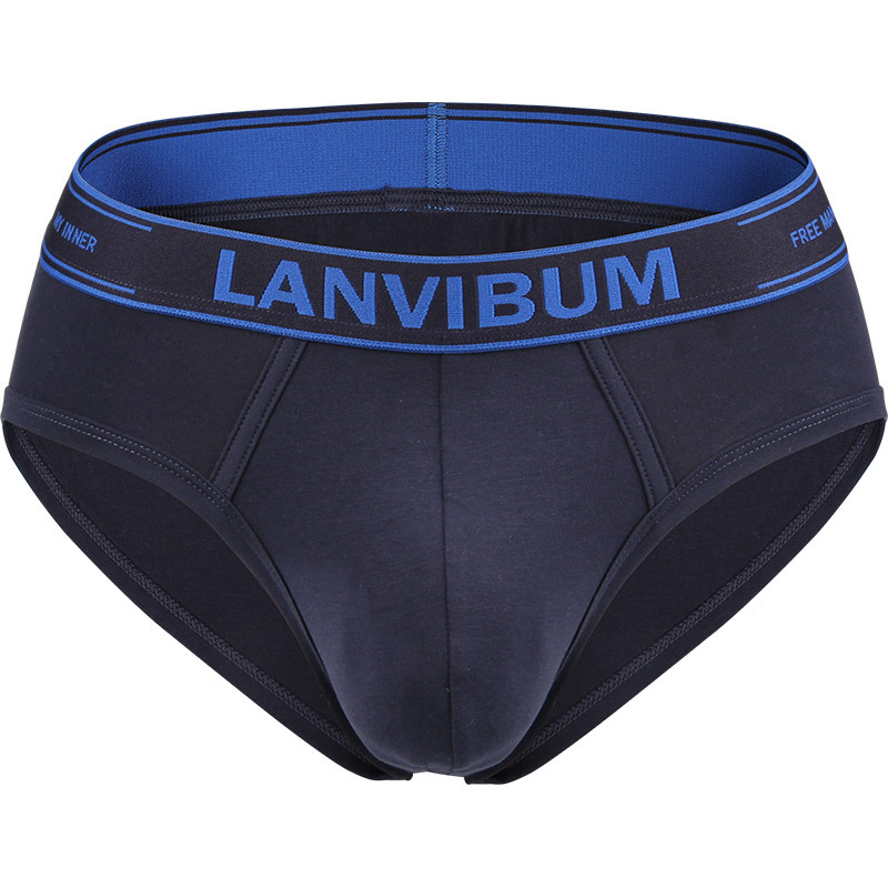 Picture of New Lanvibum Men's Underwear Briefs Cotton Mid-Waist Large Size Pure Color Sexy Trendy Men's Briefs