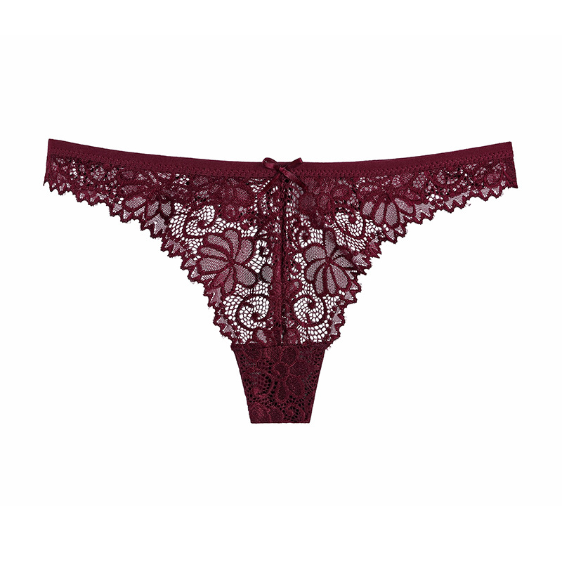 Picture of Foreign trade underwear women's European and American breathable low waist sexy lace thong comfortable cotton crotch women's underwear women's pure desire