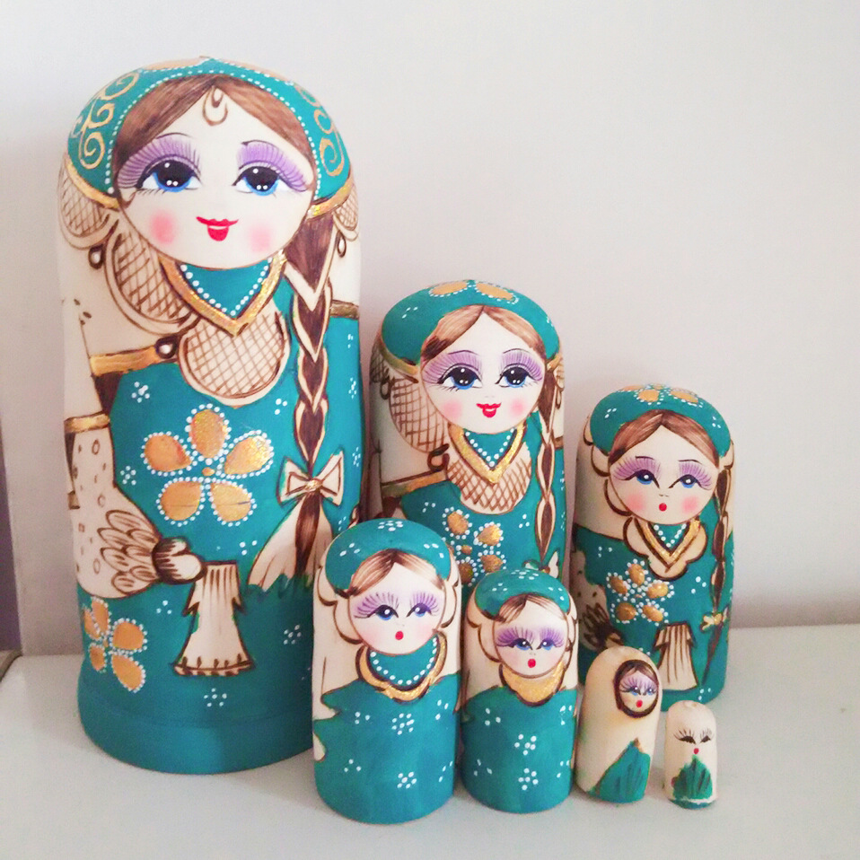 Russian doll 7-layer air-dried basswood tourist souvenir wooden children's educational toy ornaments