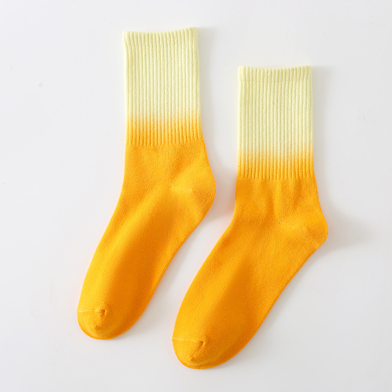 Picture of Women's socks autumn pure cotton deodorant autumn mid-calf Zhuji candy color tie-dyed tide socks wholesale source factory cotton socks