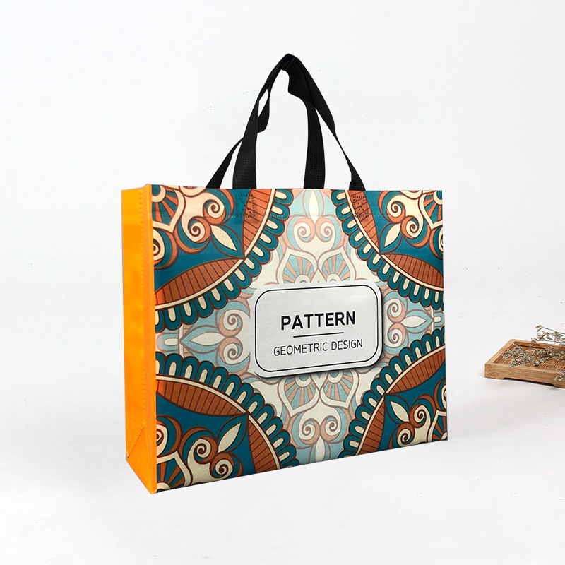 New Ethnic Style Fashion Film-coated Non-woven Bag Printed LOGO Clothing Handbag Men's and Women's Gift Bag