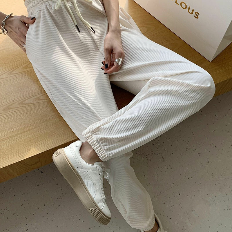 plus size Sports Harlan Trousers Women's 2024 Summer Thin Casual Loose High Look Slimming High Waist Lantern Pants