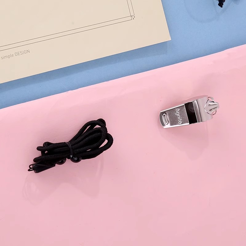 Picture of Deli angnite F1306 stainless steel whistle referee sports teacher children's treble outdoor military training whistle