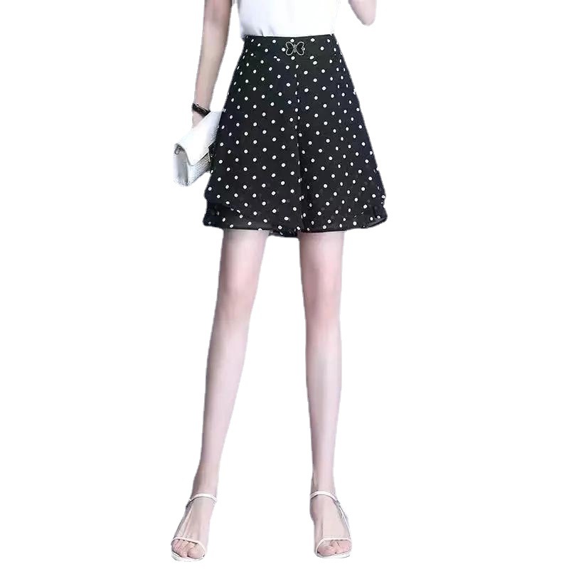 Picture of Chiffon Wide-leg Pants Women's 2023 New Summer High Waist Slimming Loose Five-point Pants Good to Wear Thin Pants with Flexible Waist