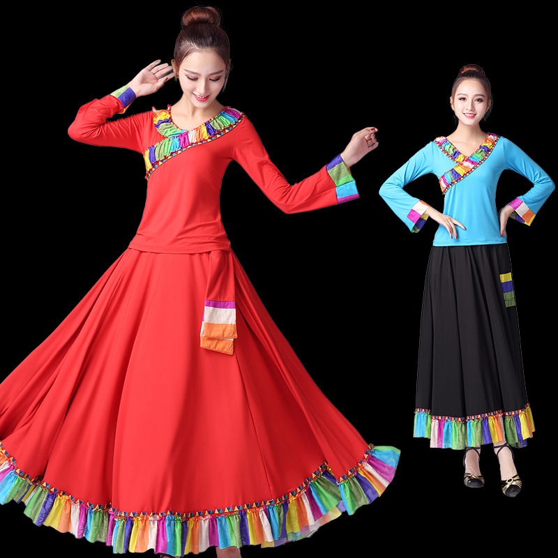 Square Dance Clothing Female Adult Suit 2018 New Short-sleeved V-neck Slimming Mother Summer Dress Two-piece Set