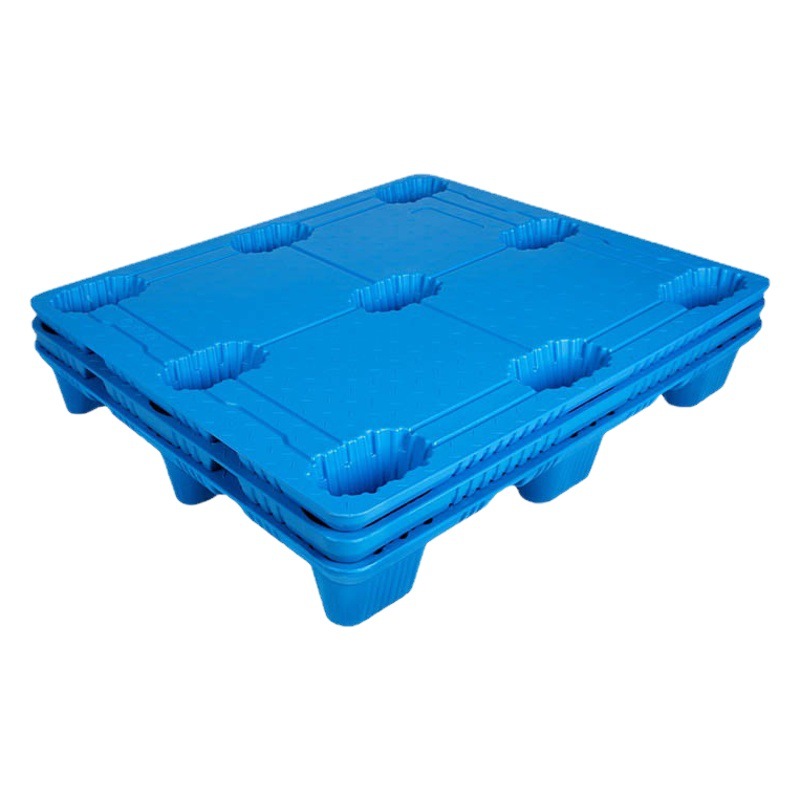 Blow molding nine-legged plastic forklift pallet factory warehouse moisture-proof backing board logistics turnover pallet floor plastic pallet