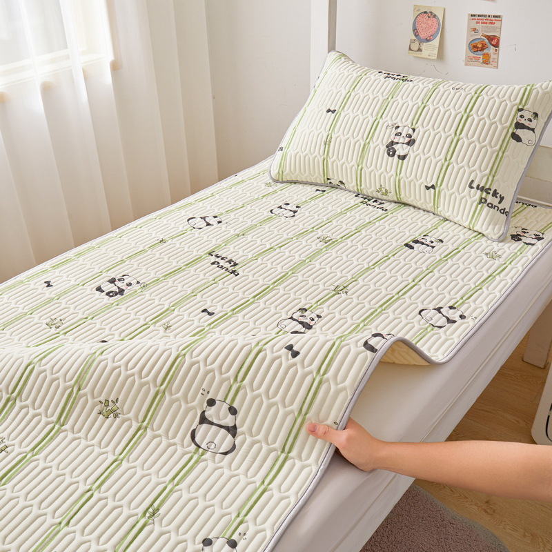 Picture of Class A latex mat three-piece set summer ice silk bed sheet bed hat foldable non-slip cooling soft mat air-conditioning mat