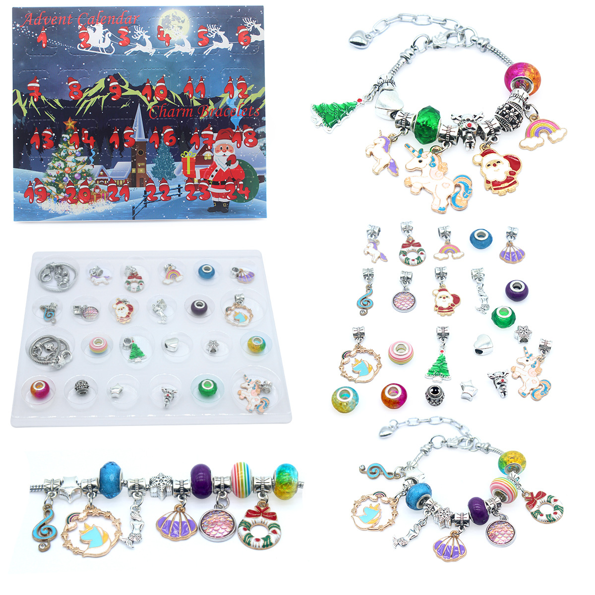Picture of Amazon Best Selling DIY Creative Children's Bracelet Jewelry 24 Grid Christmas Blind Box Holiday Gift Set